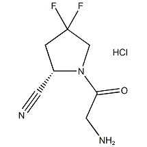 (S)-1-(2-Aminoatsetüül)-4,4-difluoropürrolidiin-2-karbonitriil Trifluoroatsetaat CAS-nr:1448440-51-4